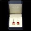 Image 3 : 14K YELLOW GOLD 12CT RUBY 1.20CT DIAMOND EARRINGS