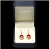 Image 3 : 14K YELLOW GOLD 12CT RUBY 1.20CT DIAMOND EARRINGS