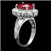 Image 2 : 14K WHITE GOLD 5.00CT RUBY 1.50CT DIAMOND RING