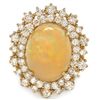 Image 3 : 14K YELLOW GOLD 5.00CT OPAL 1.42CT DIAMOND RING