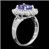 Image 2 : 14K WHITE GOLD 2.50CT TANZANITE 1CT DIAMOND RING