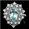 Image 1 : 14K WHITE GOLD 2.30CT AQUAMARINE 0.80CT DIAMOND RING