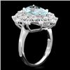 Image 2 : 14K WHITE GOLD 2.30CT AQUAMARINE 0.80CT DIAMOND RING