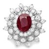 Image 3 : 14K WHITE GOLD 3.00CT RUBY 2.00CT DIAMOND RING