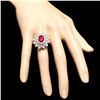 Image 4 : 14K WHITE GOLD 3.00CT RUBY 2.00CT DIAMOND RING