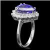 Image 2 : 14K WHITE GOLD 5.50CT TANZANITE 1.00CT DIAMOND RING