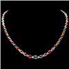 Image 1 : 14K WHITE GOLD 31CT SAPPHIRE 1.20CT DIAMOND NECKLACE