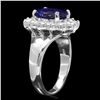 Image 2 : 14K WHITE GOLD 3.50CT SAPPHIRE 1.00CT DIAMOND RING