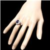 Image 3 : 14K WHITE GOLD 3.50CT SAPPHIRE 1.00CT DIAMOND RING