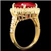 Image 2 : 14K YELLOW GOLD 7.00CT RUBY 1.15CT DIAMOND RING