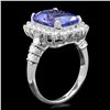 Image 2 : 14K WHITE GOLD 5.00CT TANZANITE 1.20CT DIAMOND RING