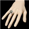 Image 3 : 14K WHITE GOLD 12.5MM PEARL 0.60CT DIAMOND RING