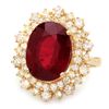 Image 3 : 14K YELLOW GOLD 11.00CT RUBY 1.60CT DIAMOND RING