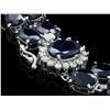 Image 2 : 14K WHITE GOLD 53.5CT SAPPHIRE 0.60CT DIAMOND BRACELET