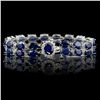 Image 1 : 14K WHITE GOLD 50CT SAPPHIRE 0.65CT DIAMOND BRACELET