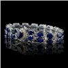 Image 2 : 14K WHITE GOLD 50CT SAPPHIRE 0.65CT DIAMOND BRACELET