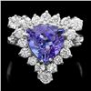 Image 1 : 14K WHITE GOLD 2.5CT TANZANITE 1.3CT DIAMOND RING
