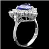 Image 2 : 14K WHITE GOLD 2.5CT TANZANITE 1.3CT DIAMOND RING