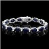 Image 1 : 14K WHITE GOLD 36.00CT SAPPHIRE 1.55CT DIAMOND BRACELET