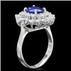 Image 2 : 14K WHITE GOLD 2.00CT SAPPHIRE 1.50CT DIAMOND RING