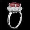 Image 2 : 14K WHITE GOLD 6.40CT RUBY 1CT DIAMOND RING