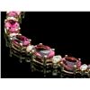 Image 2 : 14K Y GOLD 25CT TOURMALINE 1.40CT DIAMOND NECKLACE