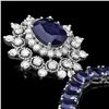 Image 2 : 14K WHITE GOLD 44CT SAPPHIRE 1.70CT DIAMOND NECKLACE