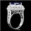 Image 2 : 14K WHITE GOLD 6.00CT SAPPHIRE 1.30CT DIAMOND RING