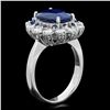 Image 2 : 14K WHITE GOLD 5.3CT SAPPHIRE 1.00CT DIAMOND RING