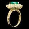 Image 2 : 18K YELLOW GOLD 2.00CT EMERALD 2.00CT DIAMOND RING