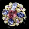 Image 1 : 14K MULTI-TONE GOLD 3.00CT SPINEL 0.50CT DIAMOND RING