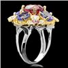 Image 2 : 14K MULTI-TONE GOLD 3.00CT SPINEL 0.50CT DIAMOND RING