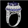 Image 2 : 14K WHITE GOLD 9.35CT SAPPHIRE 0.55CT DIAMOND RING