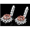 Image 2 : 14K WHITE GOLD 10CT MORGANITE 1.5CT DIAMOND EARRINGS