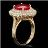 Image 2 : 14K YELLOW GOLD 5.00CT RUBY 1.50CT DIAMOND RING