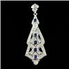 Image 1 : 14K WHITE GOLD 1.30CT SAPPHIRE 2.05CT DIAMOND PENDANT