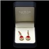 Image 3 : 14K YELLOW GOLD 11.00CT RUBY 1.30CT DIAMOND EARRINGS