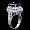 Image 2 : 14K WHITE GOLD 5.20CT SAPPHIRE 0.85CT DIAMOND RING