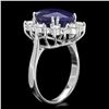 Image 2 : 14K WHITE GOLD 7.00CT SAPPHIRE 1.00CT DIAMOND RING