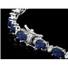 Image 2 : 14K WHITE GOLD 12.00CT SAPPHIRE 0.50CT DIAMOND BRACELET