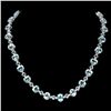 Image 1 : 14K W GOLD 49CT AQUAMARINE 2.40CT DIAMOND NECKLACE