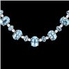 Image 2 : 14K W GOLD 49CT AQUAMARINE 2.40CT DIAMOND NECKLACE