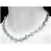 Image 5 : 14K W GOLD 49CT AQUAMARINE 2.40CT DIAMOND NECKLACE