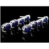 Image 2 : 14K WHITE GOLD 12.5CT SAPPHIRE .35CT DIAMOND EARRINGS