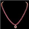 Image 1 : 14K YELLOW GOLD 40CT TOURMALINE 1CT DIAMOND NECKLACE