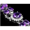 Image 2 : 14K WHITE GOLD 43CT AMETHYST 0.60CT DIAMOND BRACELET