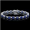 Image 1 : 14K WHITE GOLD 15.00CT SAPPHIRE 0.60CT DIAMOND BRACELET