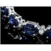 Image 2 : 14K WHITE GOLD 15.00CT SAPPHIRE 0.60CT DIAMOND BRACELET