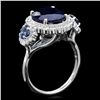 Image 2 : 14K WHITE GOLD 6.5CT SAPPHIRE 0.90CT DIAMOND RING