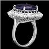 Image 2 : 14K WHITE GOLD 13.45CT SAPPHIRE 1.35CT DIAMOND RING